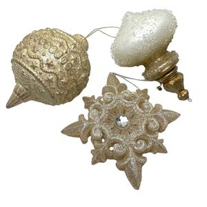 Vintage Christmas Ornaments Large Set of 3